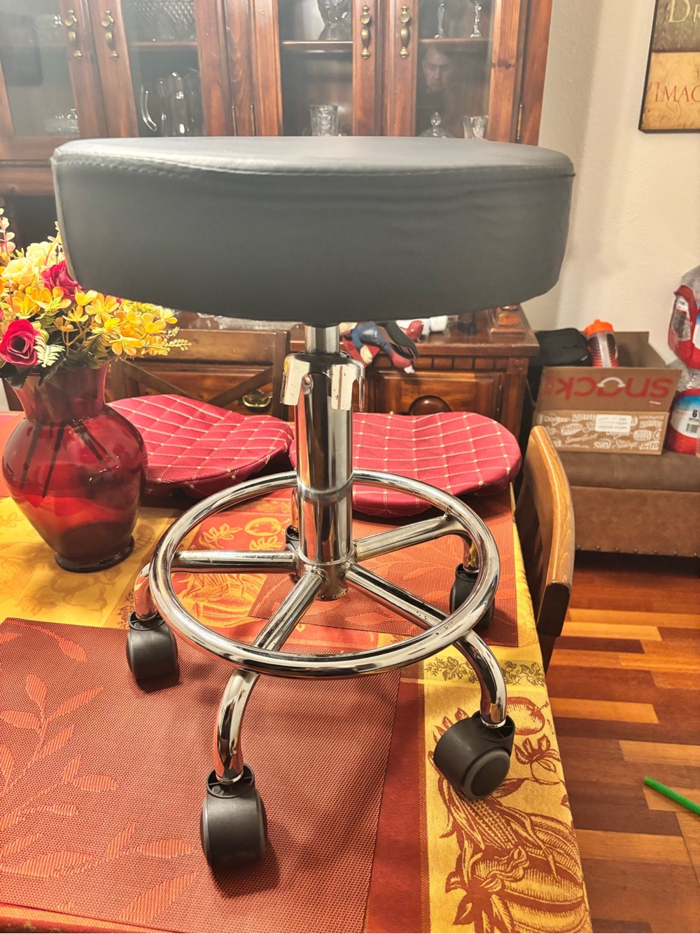 Kktoner stool with YOPOIY Round Bar Stool 2 Covers Stretch Jacquard Bar Stool